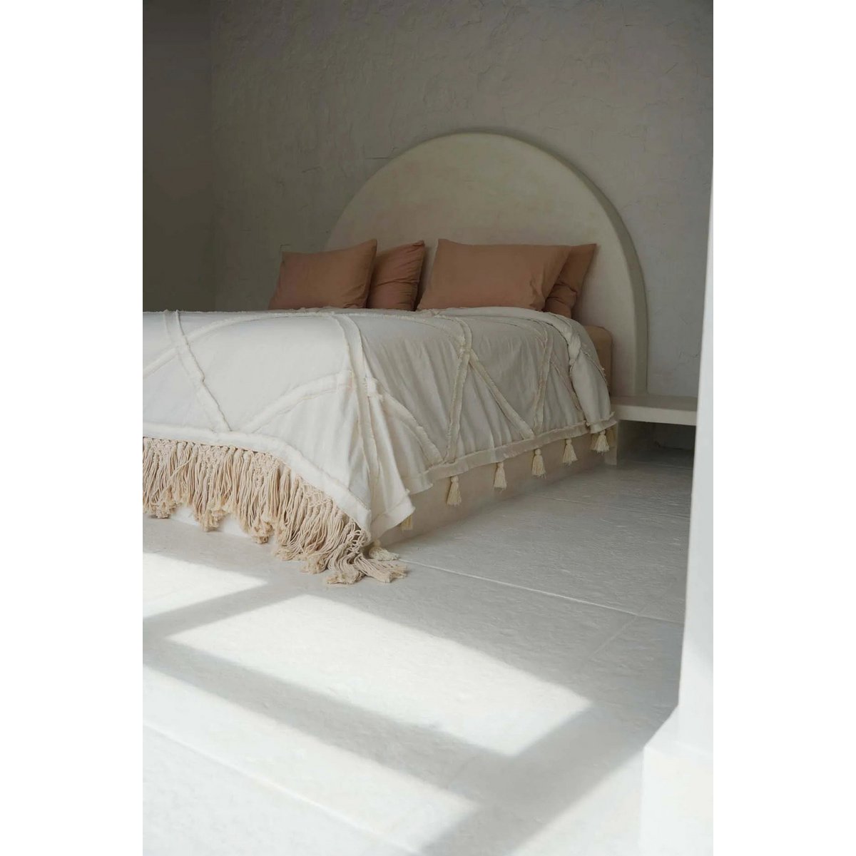 Natural Cotton Berber Bed Throw - Soft & Durable Accent