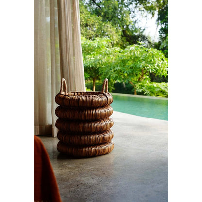 Chunky Water Hyacinth Basket with Handles for Storage & Laundry