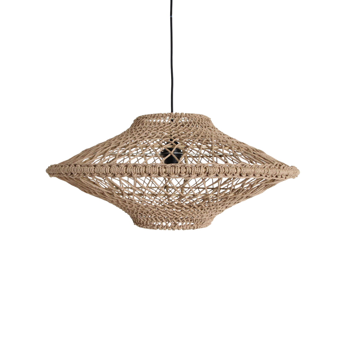Rope Pendant Light - Natural Corda Hanging Lamp, Medium