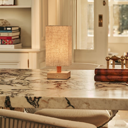Bob Light Brown Cordless Wooden Table Lamp | Dimmable, Rechargeable & Up 100 Hours Battery Hours