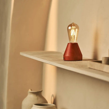 Zavi Chestnut Brown Rechargeable Table Lamp | LED, Cordless & 80-Hour Battery Life