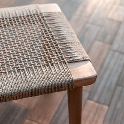 Trembesi Wood Stool – Large Woven Recycled Paper Seat