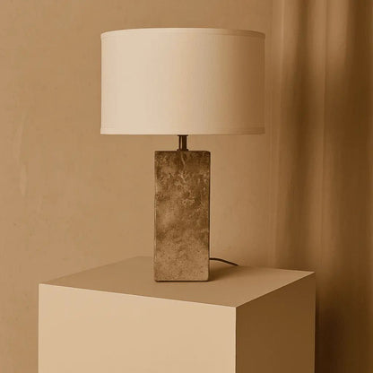 Rosie Travertinlampe | Baumwollschirm & Elegantes Design