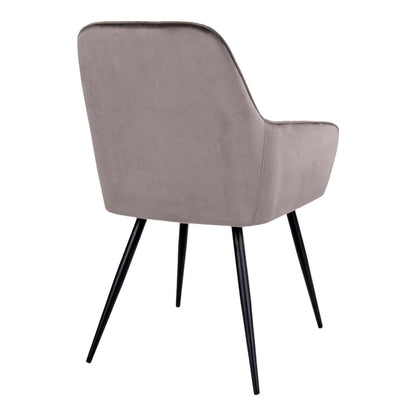 Harbo Dining Chair - Velvet, Steel, Light Brown - Set of 2