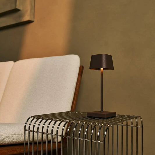 Cordless Table Lamp - Mini Mocha Brown, Rechargeable, 3 Light Modes