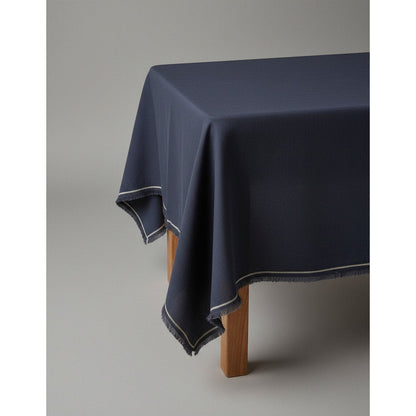 Linen Tablecloth - Black Natural Tuscany Style - 150x300