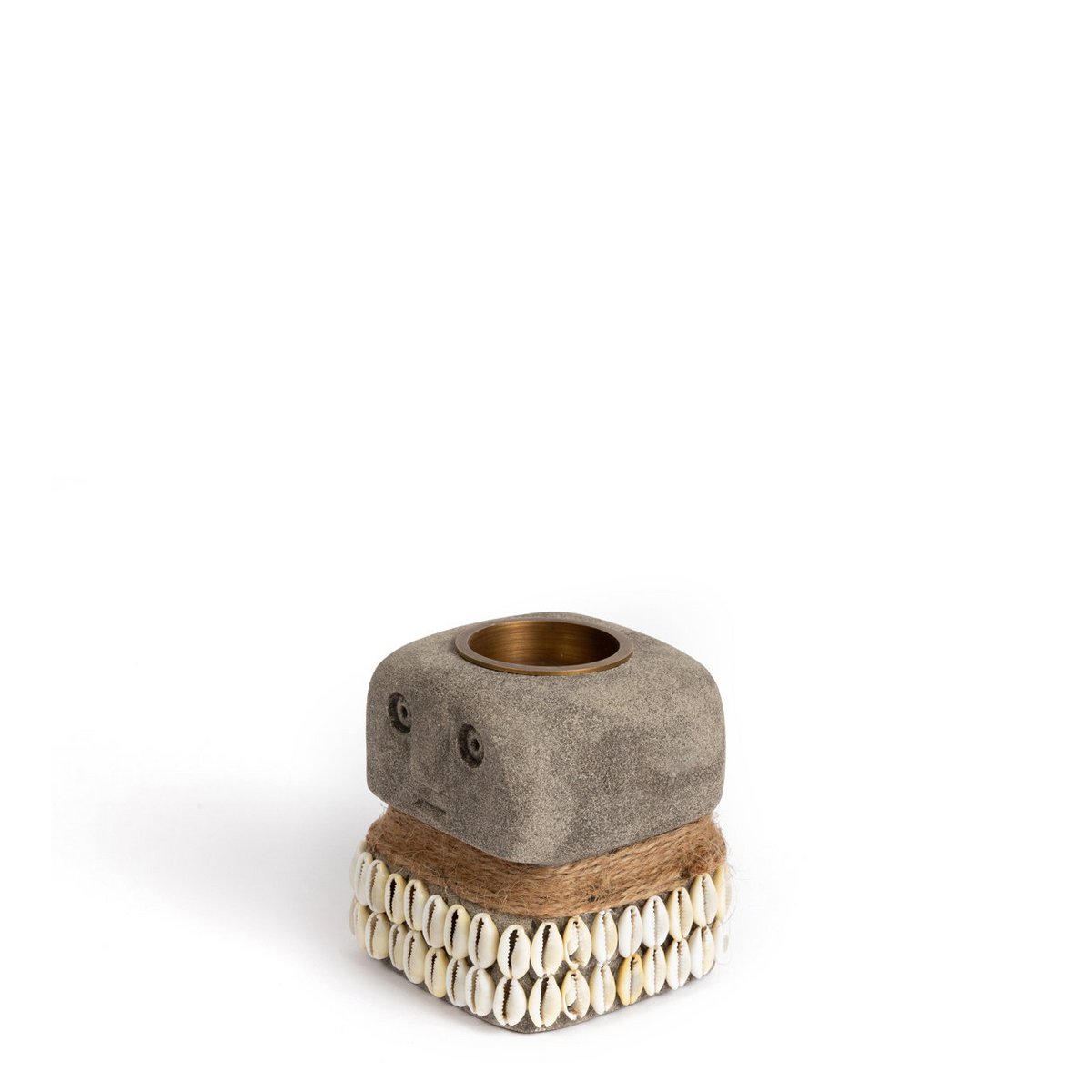 Sandstone Candle Holder - Hand-Carved Stone Sumba Style