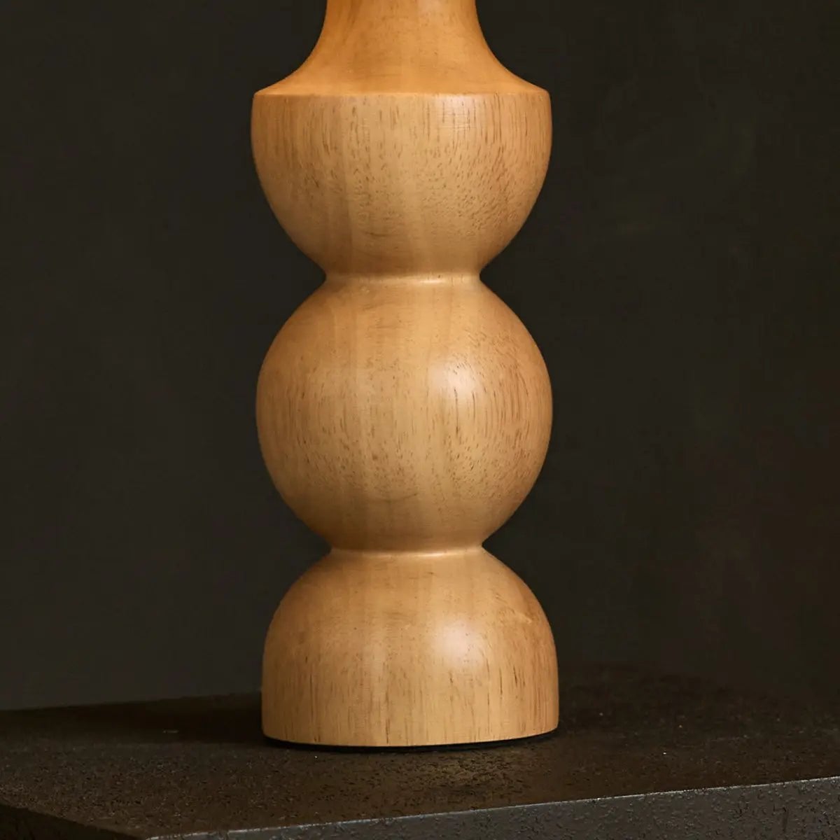 Oliver Light Brown Wooden Lamp | Linenmix Shade & Elegant Design