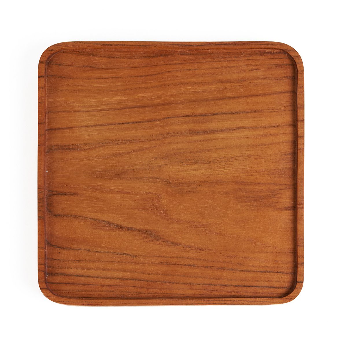 Teak Plate - Square Natural Wood Plate for Snacks - Small