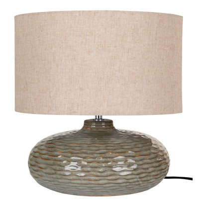 Ceramic Table Lamp - Green Oldham Lamp with Lampshade