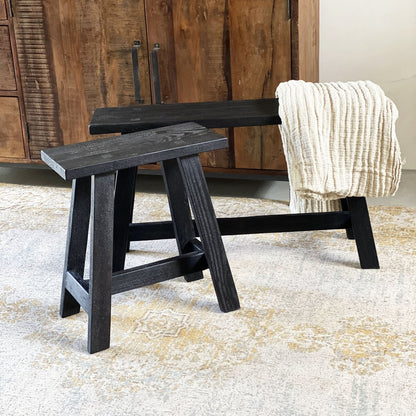 Black 'bus stop' bench Large