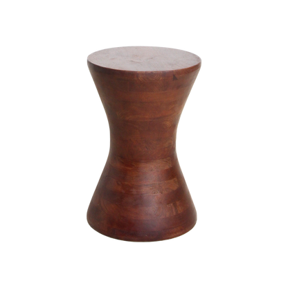 Mango Wood Stool Side Table – Natural Finish, Versatile Accent