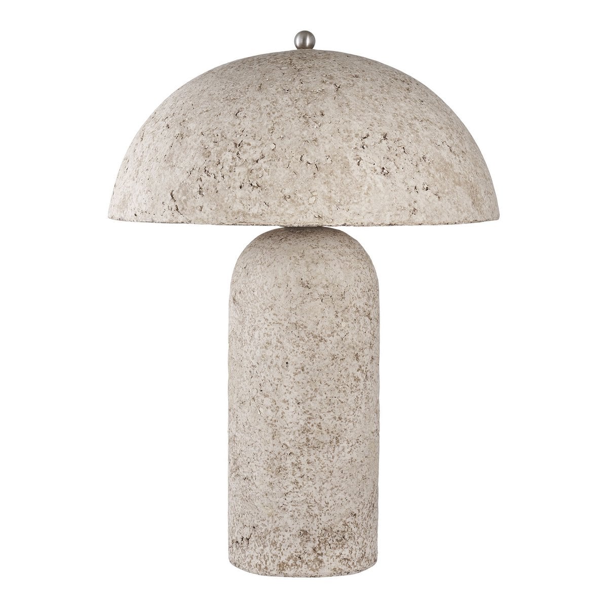 Papier-Mâché Table Lamp – Stone Grey Finish, Modern Accent Lighting