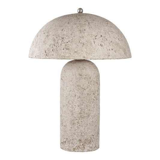 Papier-Mâché Table Lamp – Stone Grey Finish, Modern Accent Lighting