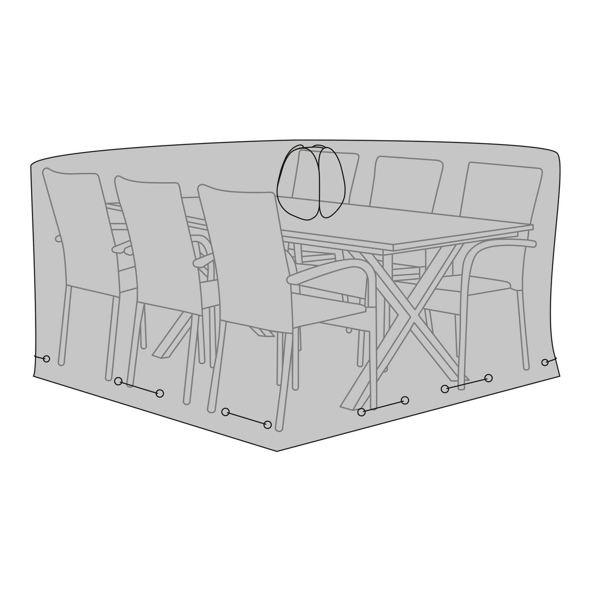 Polyester Garden Set Cover - Black, Water-Repellent, UV-Resistant, 155x235cm