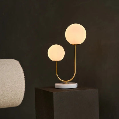 Giorgia Elegant Marble Lamp | Frosted Glass Bulbs & Corded Lamp