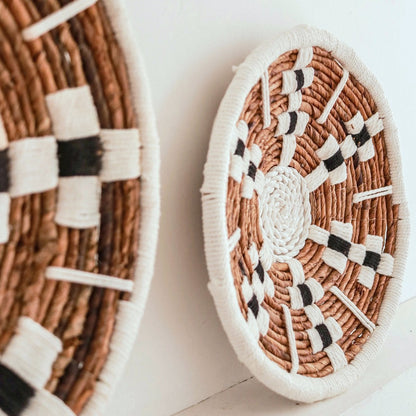 Banana Fiber Boho Wall Basket – Round Decor Bowl, Two Sizes