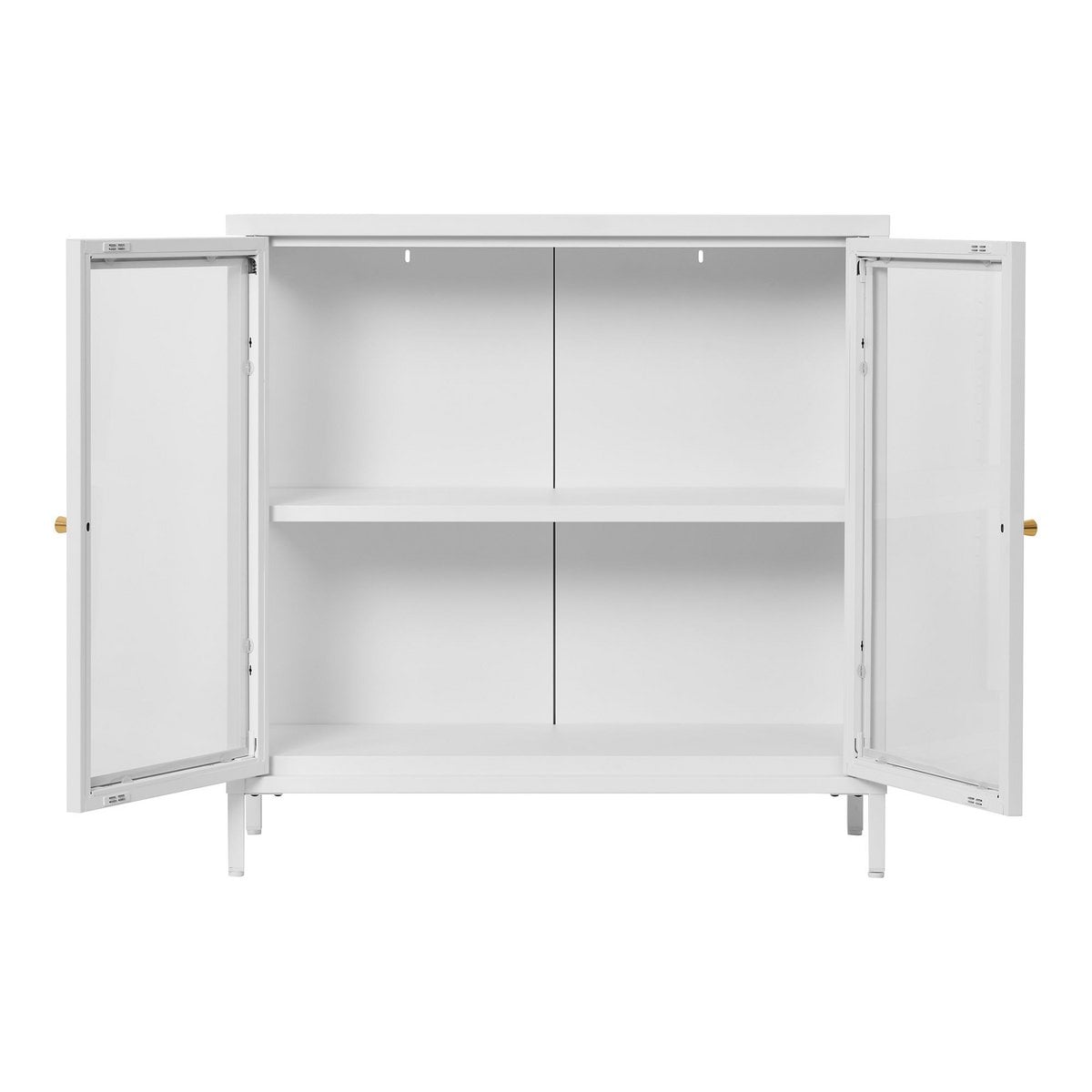 White Steel Cabinet with Glass Doors