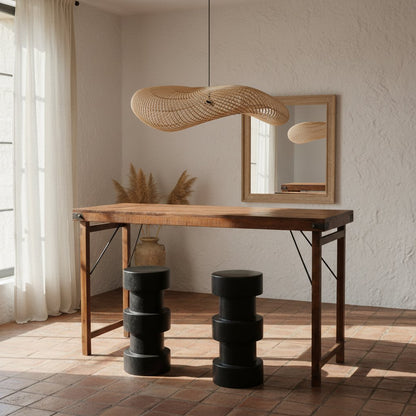 Hardwood Bar Table Brown Foldable - Space-Saving Design