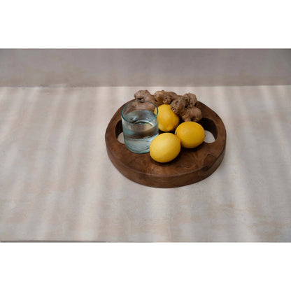 Teak Root Serving Tray - Natural Wood, Small Rustic Tray