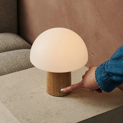 Cordless Table Lamp - Light Brown Dimmable Accent Lamp