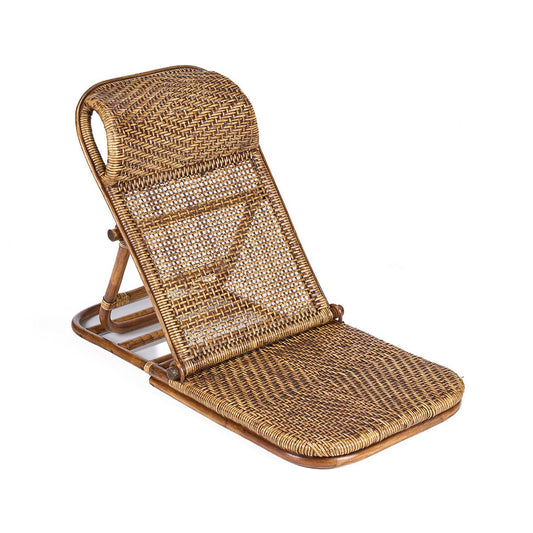 Rattan Floor Lounger - Dark Walnut