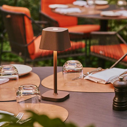 Cordless Table Lamp - Mocha Brown Rechargeable Dimmable Lamp