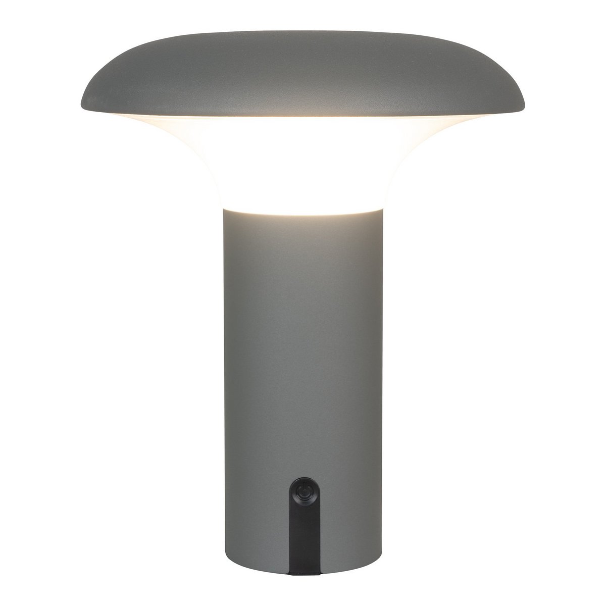 LED Table Lamp - Rechargeable Grey Bedside Light, Portable