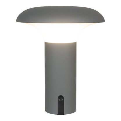 LED Table Lamp - Rechargeable Grey Bedside Light, Portable