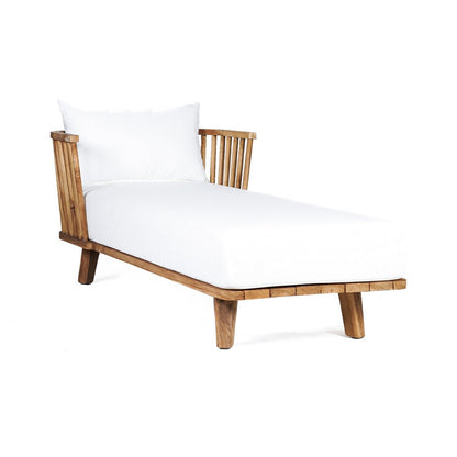 Teak Daybed - Natural White Water-Repellent Cushions