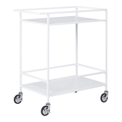 Steel Bar Trolley - White Serving Cart, 68x40x79 cm
