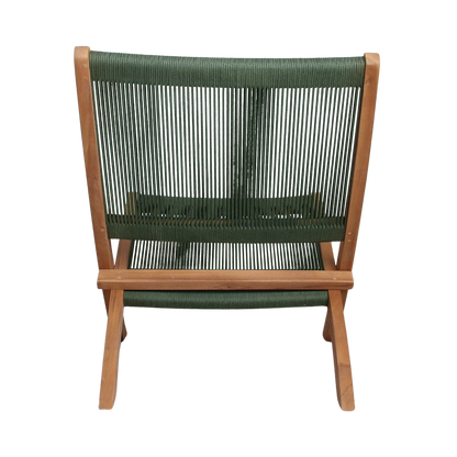 Rope folding lounge chair green
