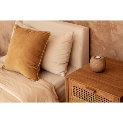 Velvet Cushion Cover - Mustard Yellow Decorative Pillow - 50x50