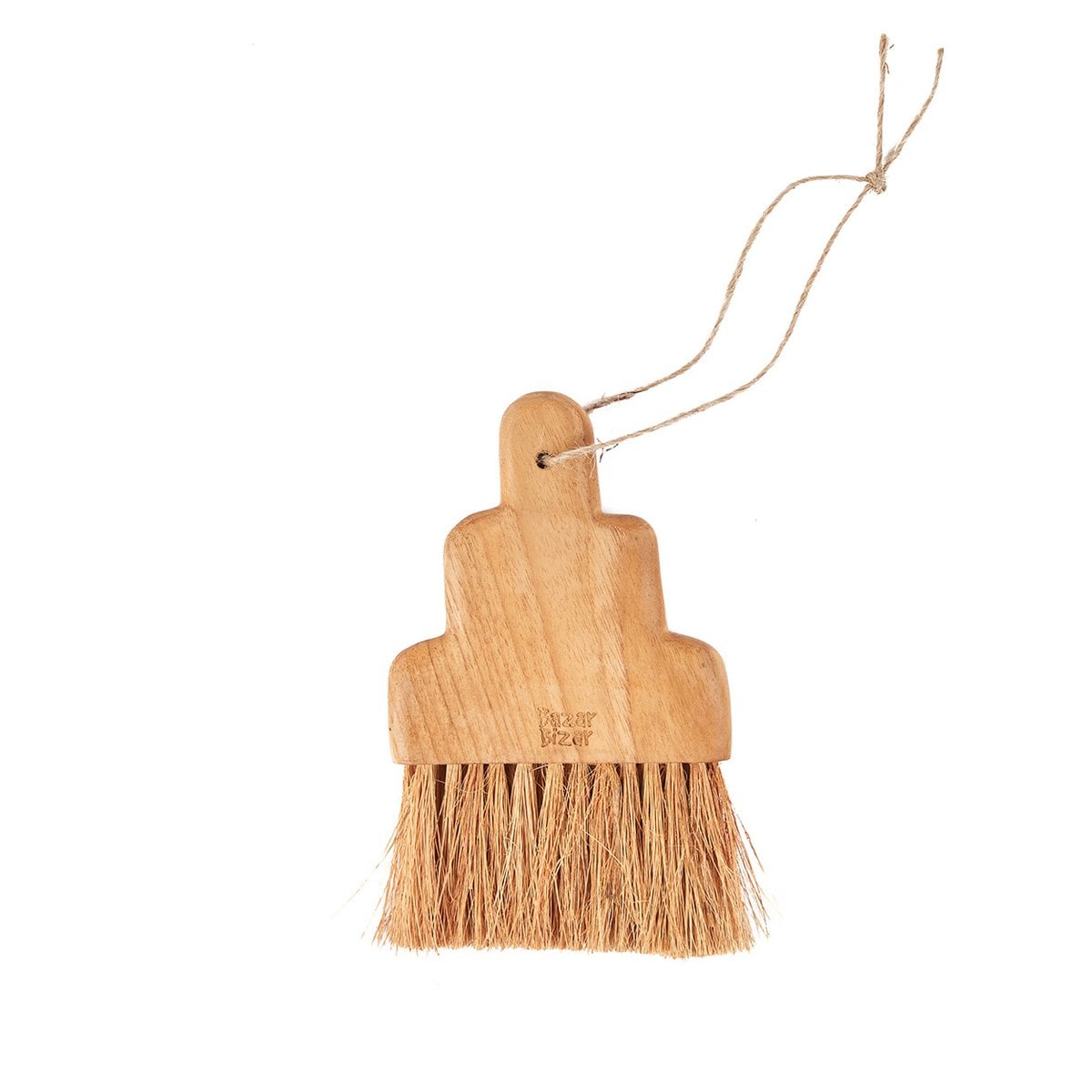 Teak Wood Crumb Brush - Natural Bristle Hand Brush for Kitchen