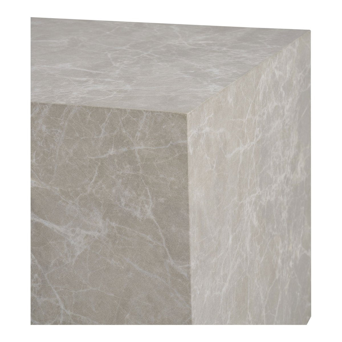 Ensemble de tables basses Prague - Beige, Aspect Marbre, MDF, Papier de décor, 2 pièces