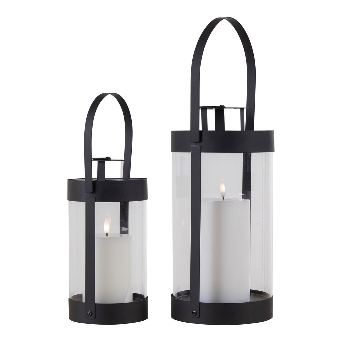 Bondi Lanterns - Black, Steel/Glass - Set of 2