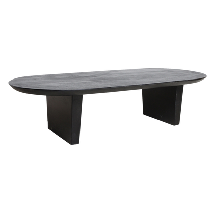 Mango Wood Coffee Table - Black Bullnose Design