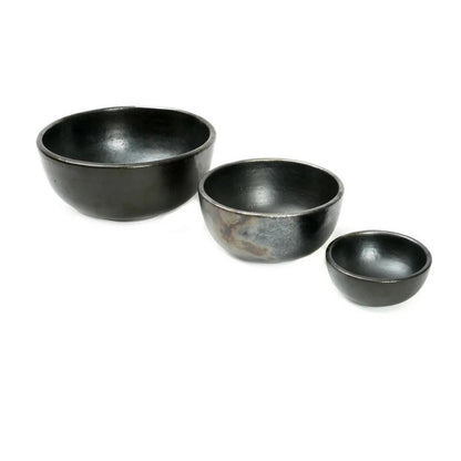 Black Decorative Bowl - Medium Burnt Finish Nordic Style