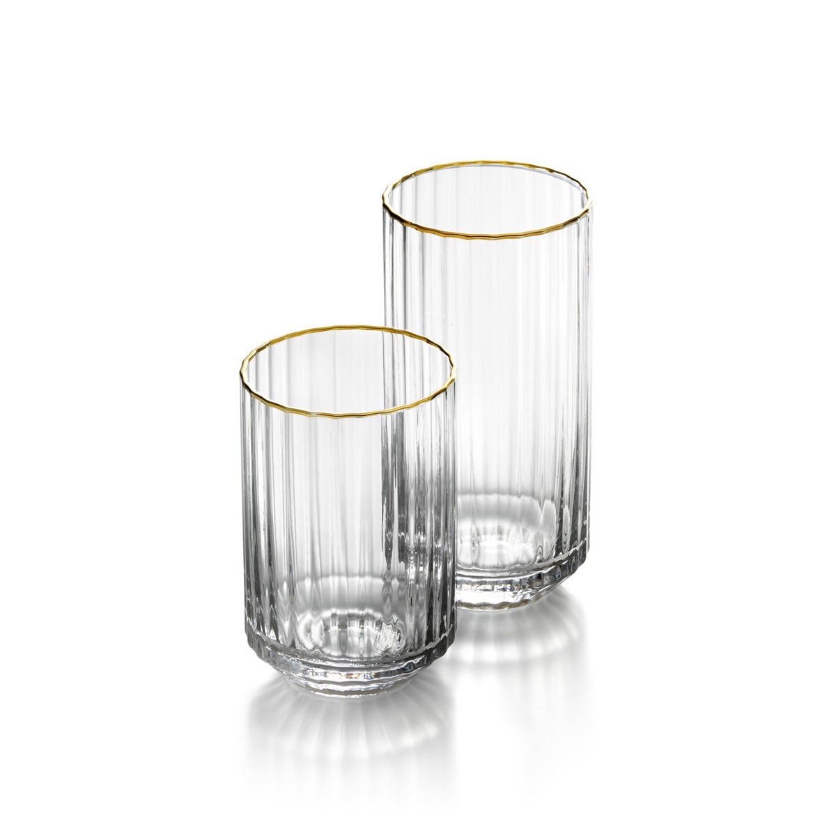 Recycled Glass Tumbler - Golden Rim, Handmade Drinkware