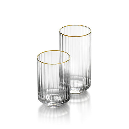 Recycled Glass Tumbler - Golden Rim, Handmade Drinkware