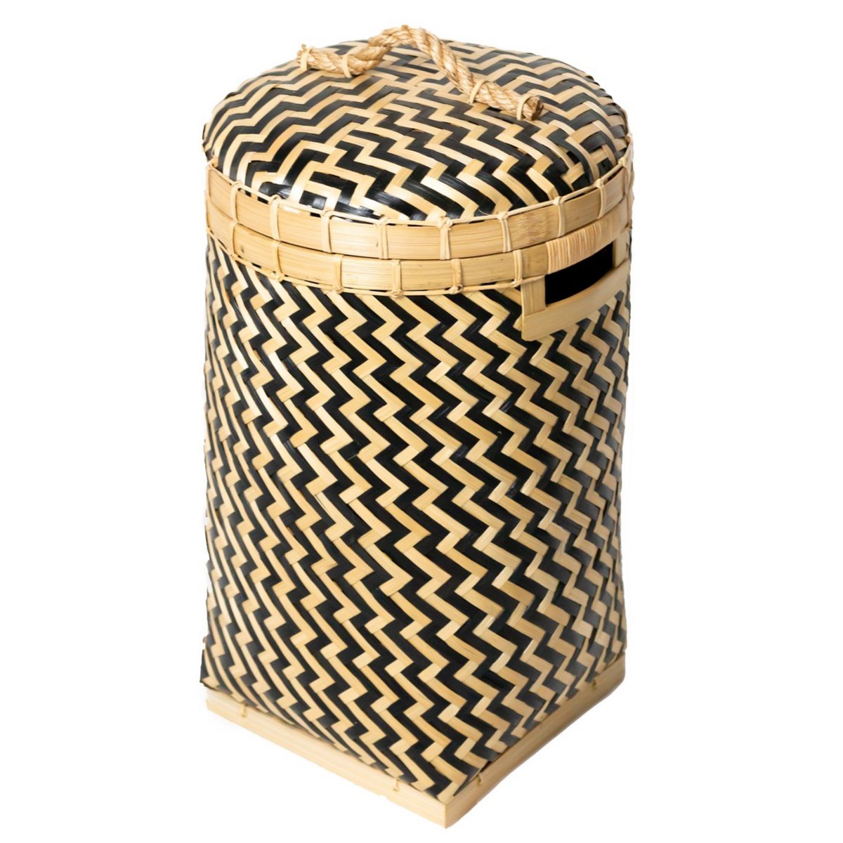 Bamboo Laundry Basket with Lid - Handwoven Storage Solution