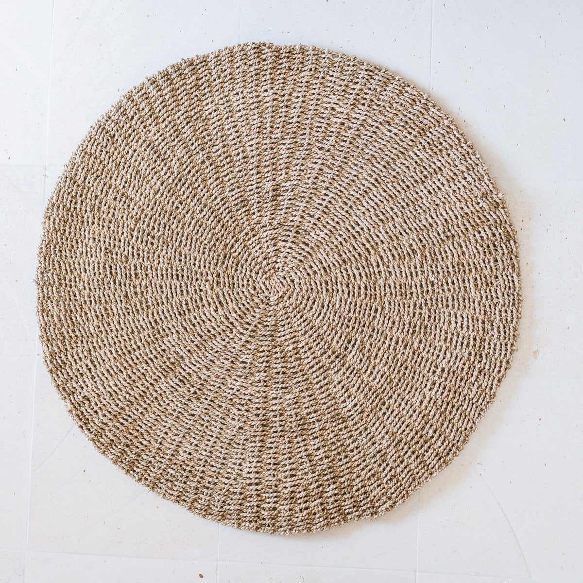 Seagrass Rug Round – Handwoven Boho Rug, Natural Beige – 100/120 cm