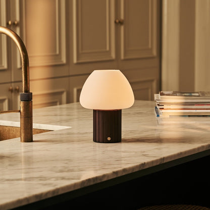 Dark Brown Rechargeable Table Lamp | Modular Lampshade, Dimmable & 3 Light Colors