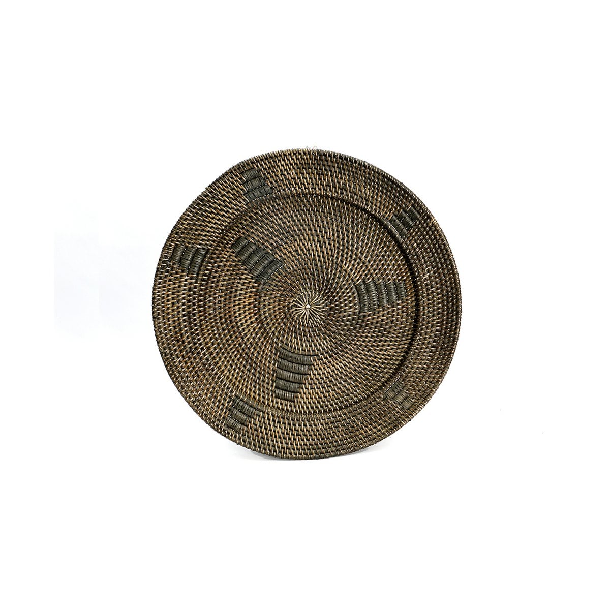 Woven Wall Plate - Ethnic Decor - Brown, Small