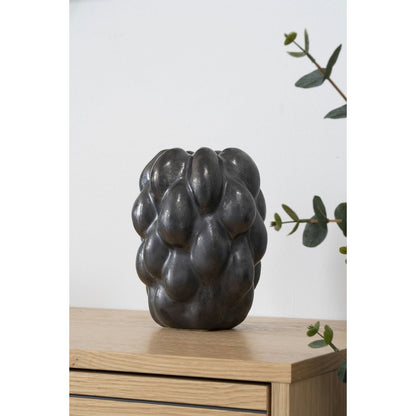 Black Ceramic Vase - Modern Decorative Vase, 19 cm