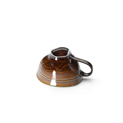Ceramic Coffee Mug - Smoked Brown-Grey Horizon Design - Medium