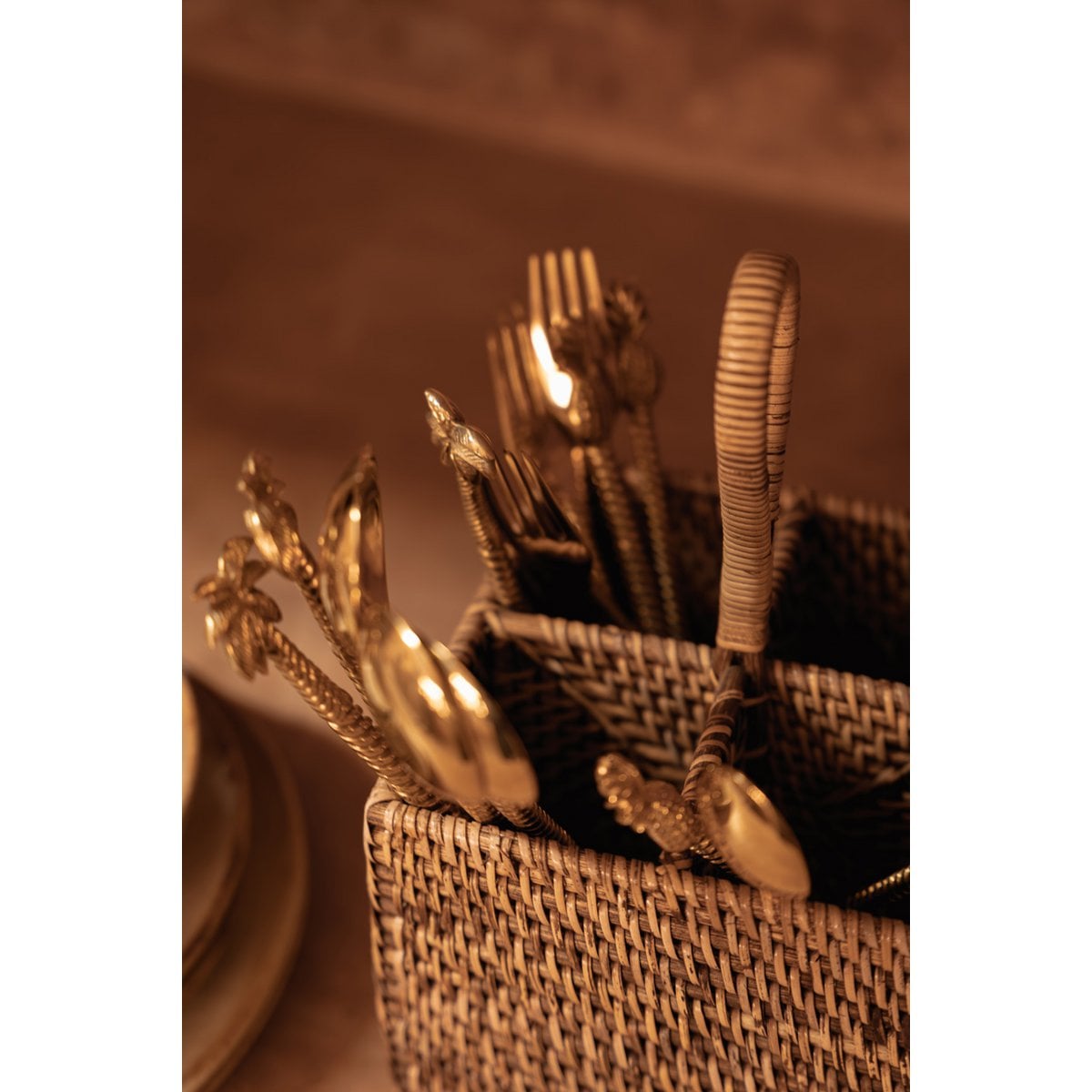 The Rattan Cutlery Caddy N°4 - Natural Brown