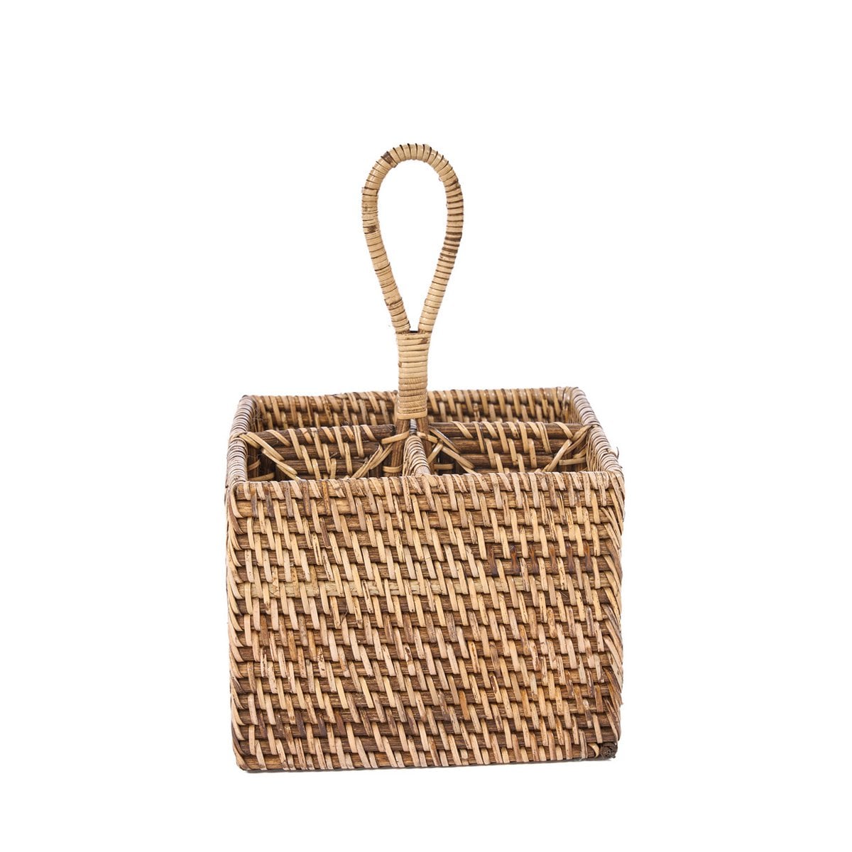 The Rattan Cutlery Caddy N°4 - Natural Brown