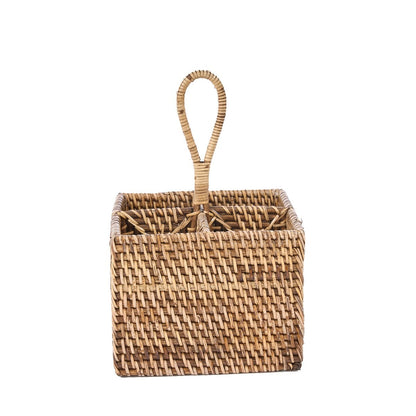 The Rattan Cutlery Caddy N°4 - Natural Brown