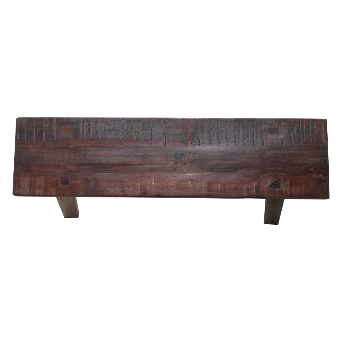 Reclaimed Wood Bench - Industrial Bus Stop Style Seating